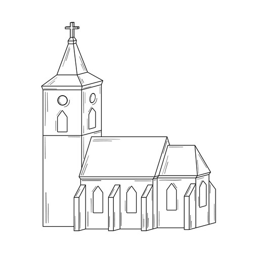 Church Sketch Vector Image