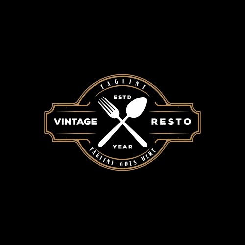 Vintage Restaurant Logo - Spoon & Fork Vector Image