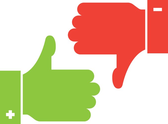 Thumbs up and down icon Royalty Free Vector Image