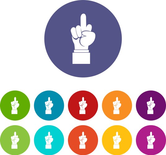 Middle finger hand sign set icons Vector Image