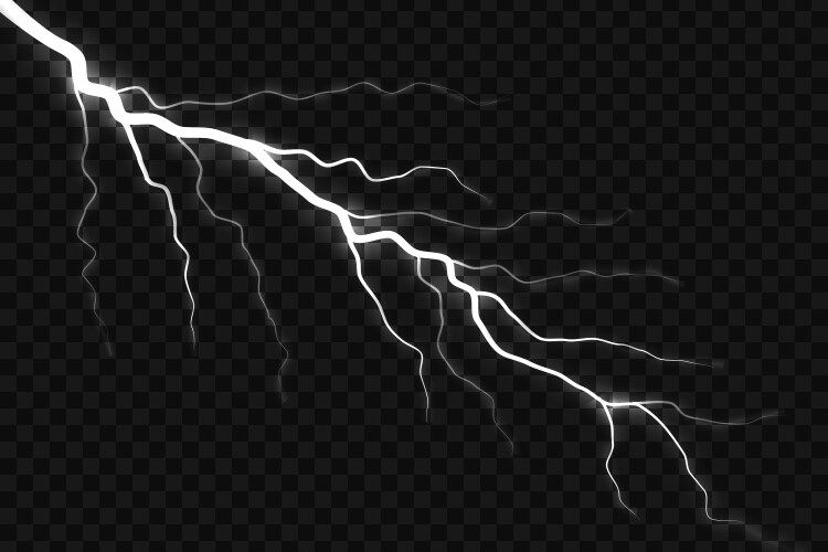 Realistic lightning and thunder bolt Royalty Free Vector