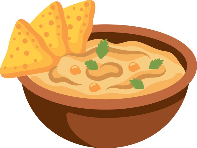 Creamy Hummus Dip Bowl Vector Image