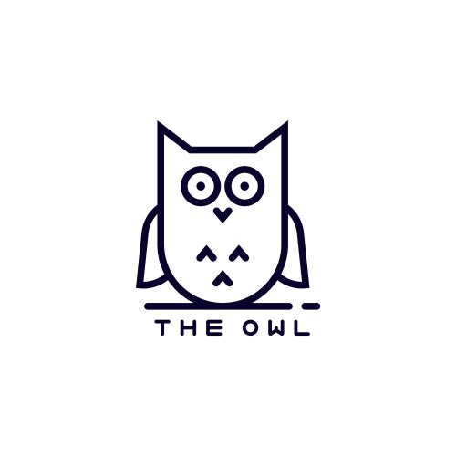 icon or owl logo in thin line style vector image