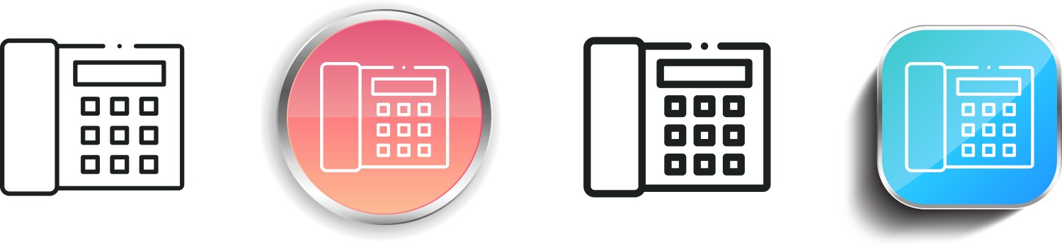 Intercom icon thin linear regular and button vector image