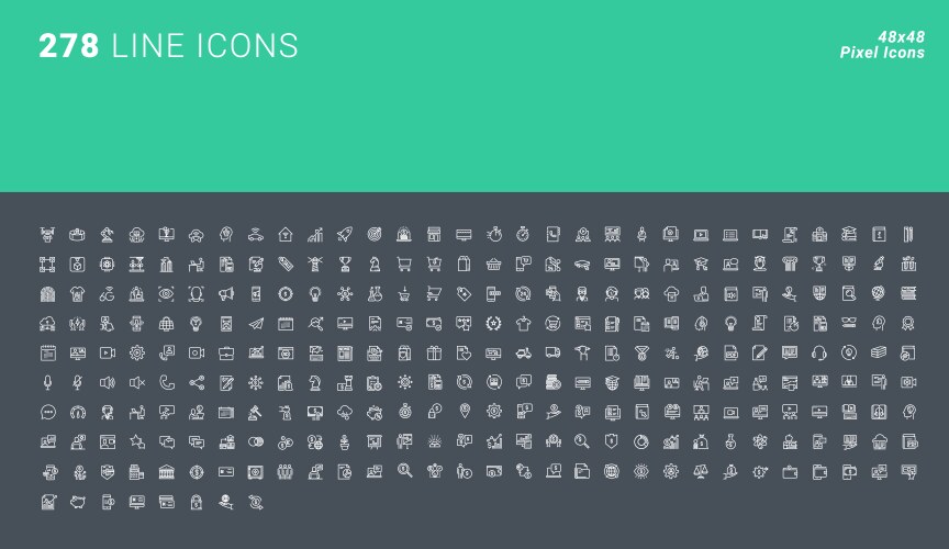 pixel perfect icon set vector image