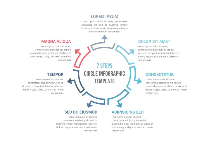 Circle infographics - seven elements vector image