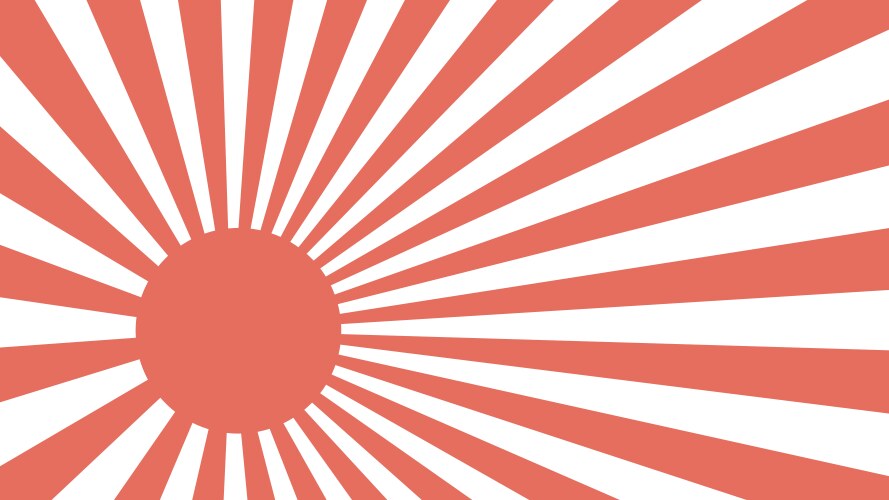 retro background rising red sun rays japan vector image