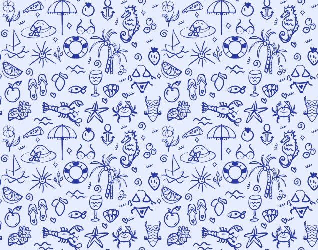 Whimsical Summer Seashell Pattern Vector Image