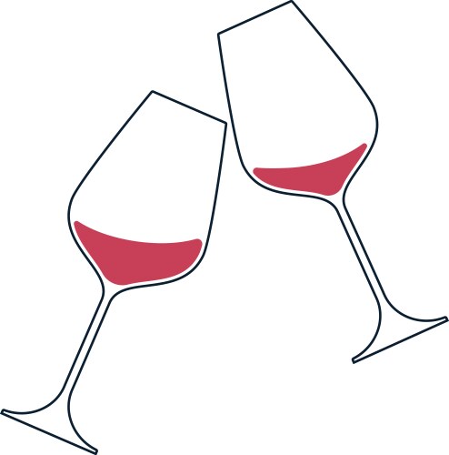Two glasses wine cheers with wineglasses Vector Image