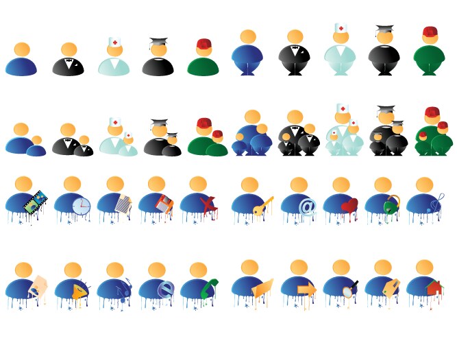 people icons vector image