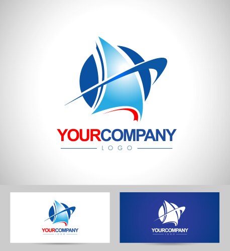 Yacht boat logo design Vector Image