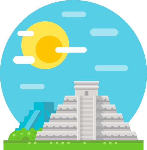 Pyramid of giza flat design landmark Royalty Free Vector