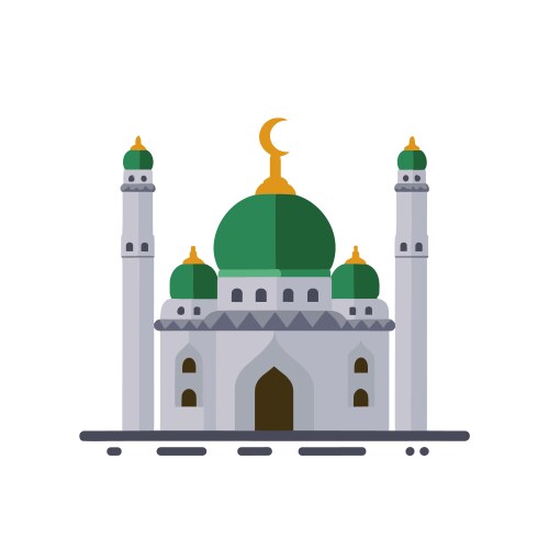 Flat islamic mosque building Royalty Free Vector Image