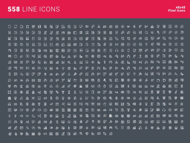 Pixel perfect icon set Royalty Free Vector Image
