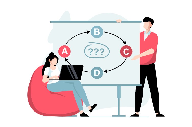 Strategic planning concept with people scene vector image