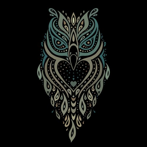 Tribal Owl Pattern Vector Image