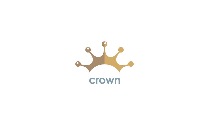 Elegant golden crown logo on white background Vector Image
