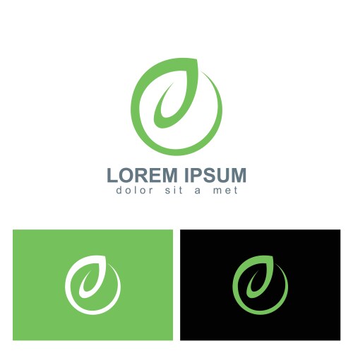 Tyre with leaf logo design template Royalty Free Vector