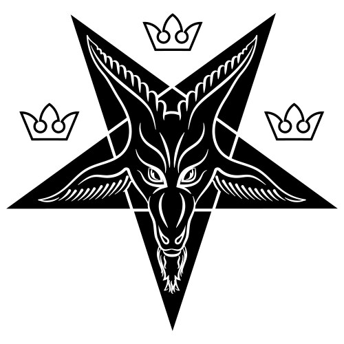 Lucifer's Pentagram: Goat Head Sigil Vector Image