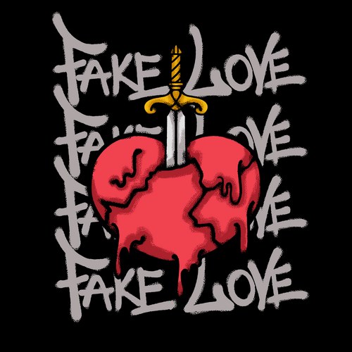 Sword Pierced Heart T-Shirt Vector Image