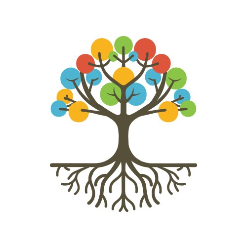 Tree with roots Royalty Free Vector Image - VectorStock