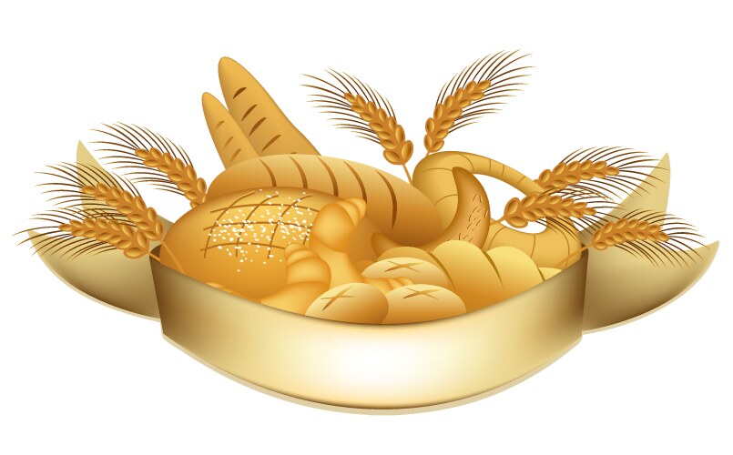 Bread and bakery products Royalty Free Vector Image