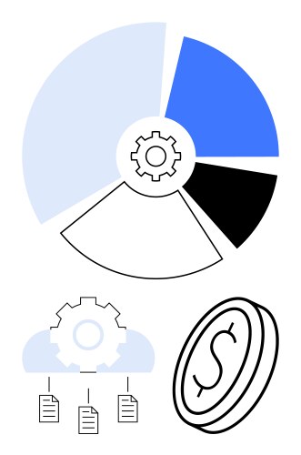 Data-driven workflow optimization with pie chart vector image
