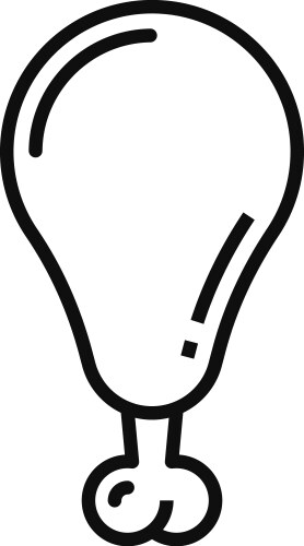 Turkey leg linear baked grilled drumstick isolated Vector Image