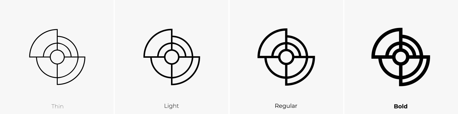 Donut chart icon thin light regular and bold Vector Image