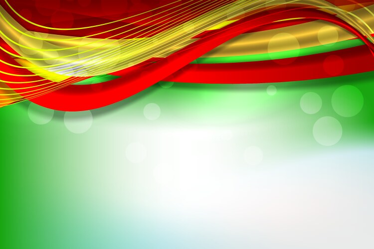 wave red green background vector image vector image