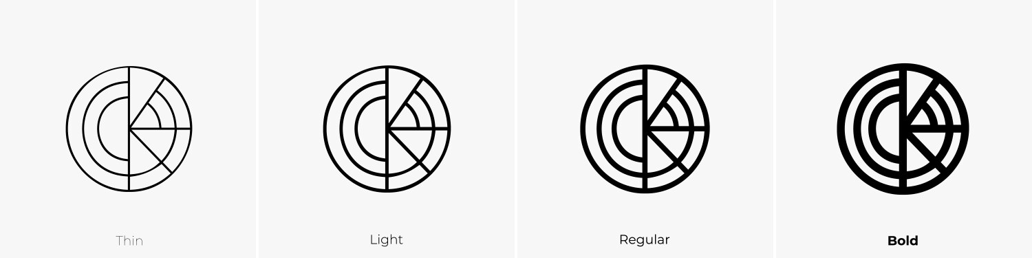 Donut chart icon thin light regular and bold Vector Image