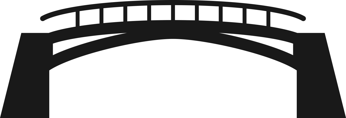 bridge icon urban water construction black vector