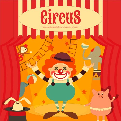 Carnival poster vintage circus theme Royalty Free Vector