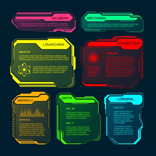 Futuristic hud or ui elements sci-fi user vector image