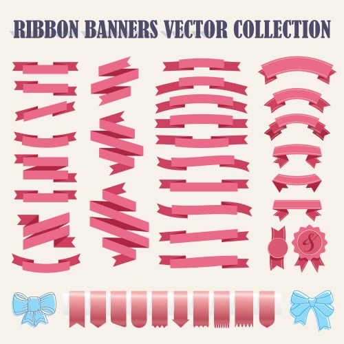 Retro styled ribbons collection Royalty Free Vector Image