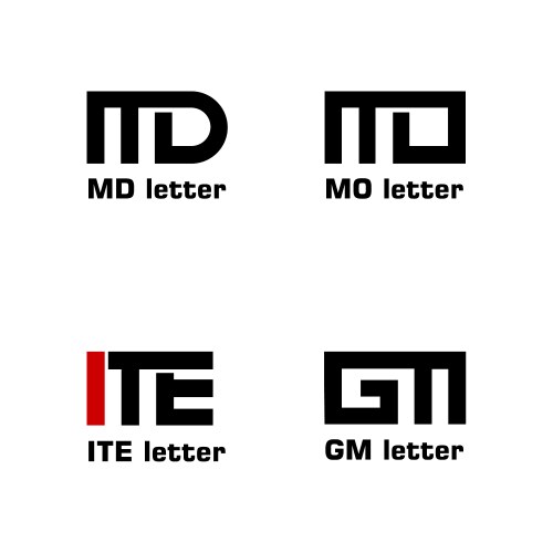 Letter logo set vector image