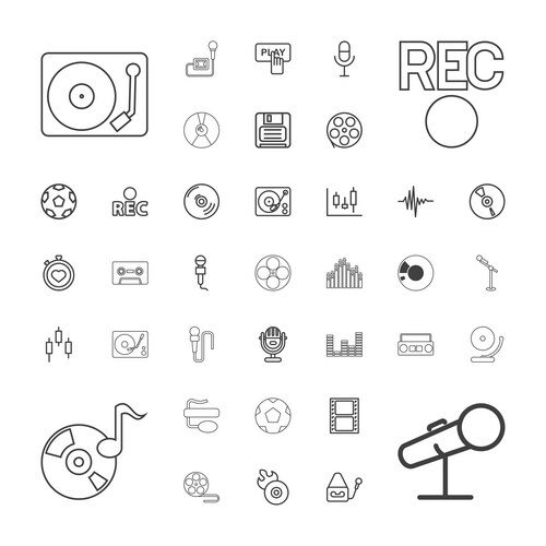 Record icons (36999482) – Free Vector | VectorStock
