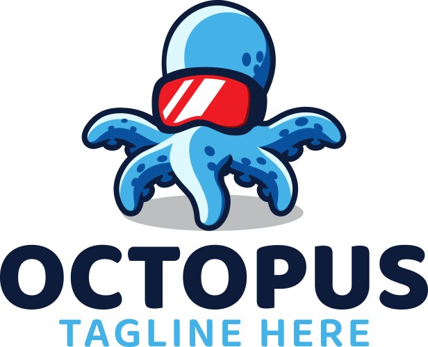 VR Octopus Logo - Tech & Gaming Vector Image