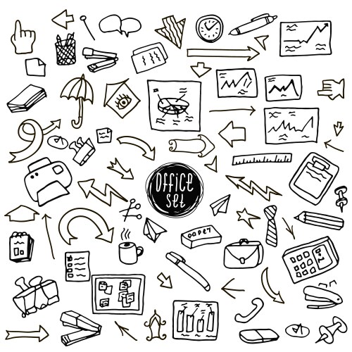 office set vector image