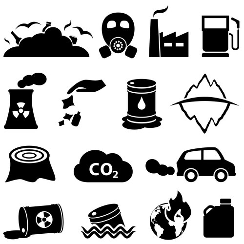 Industrial Pollution Icons – Royalty-Free Vector | VectorStock