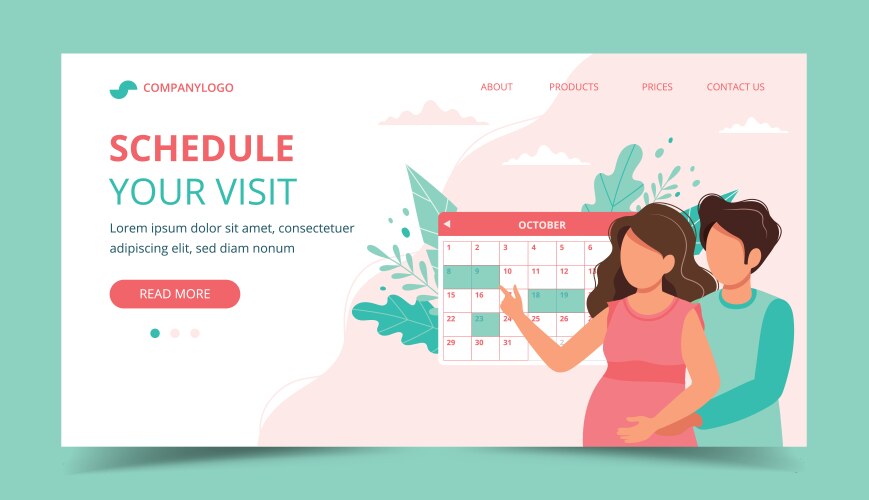 medical appointment pregnancy couple scheduling vector image