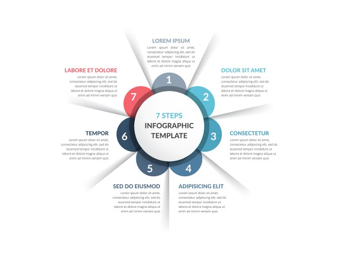 Circle infographics - seven elements vector image