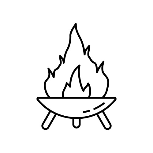 Three-Legged Fire Pit Symbol Vector Image