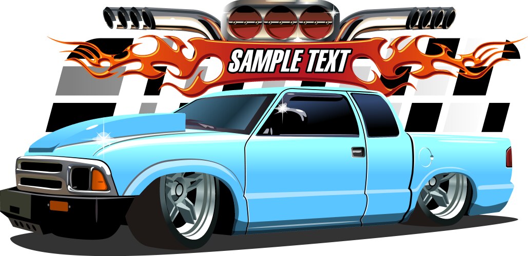 Cartoon lowrider Royalty Free Vector Image - VectorStock
