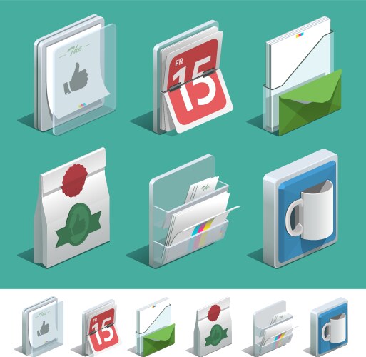 basic printing icons vector image