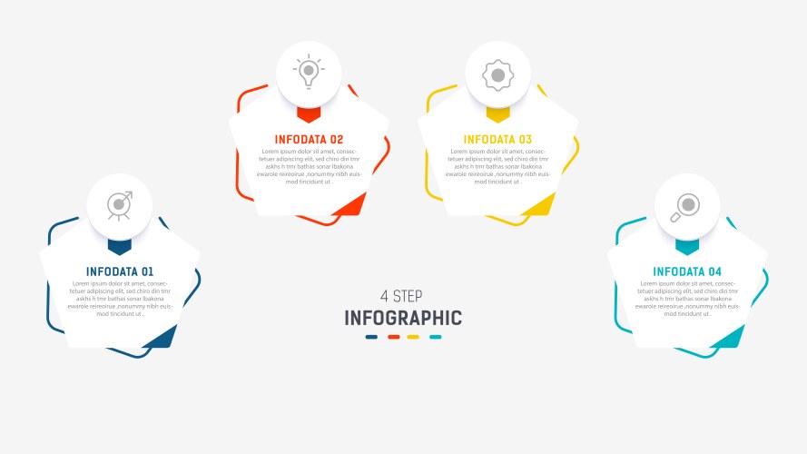 Three step infographic label design template Vector Image