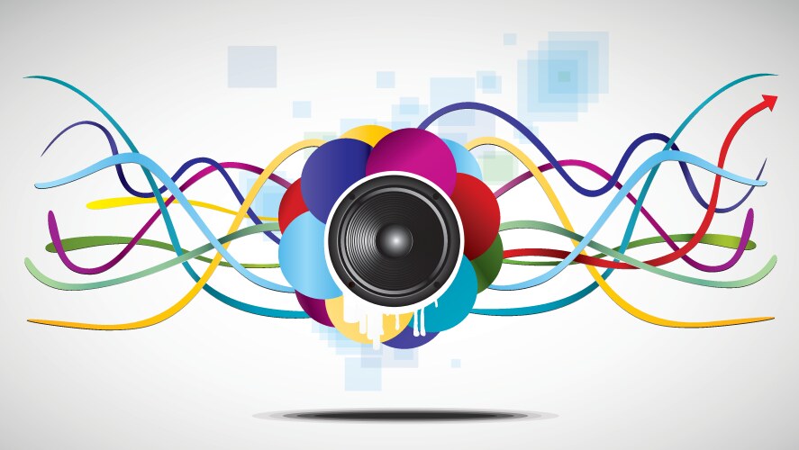 Abstract speaker and lines vector image