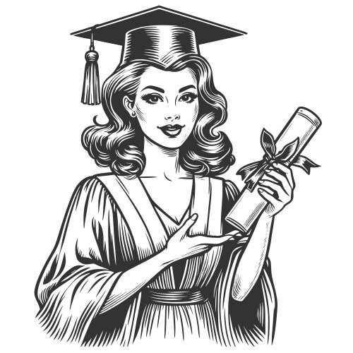 Woman graduate with diploma Vector Image