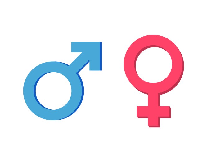 Isolated icon symbols for male and female vector image