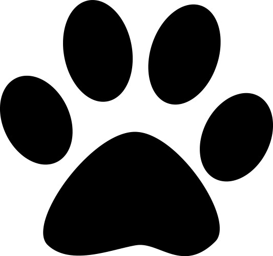 Black Paw Print Vector Image